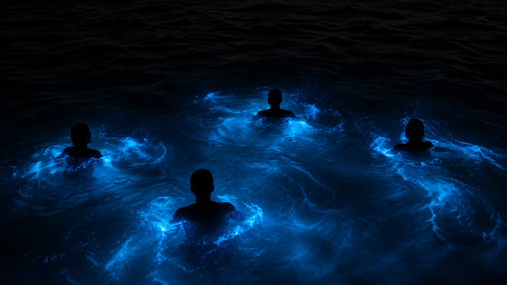 Swimming in bioluminescent water in Costa Rica