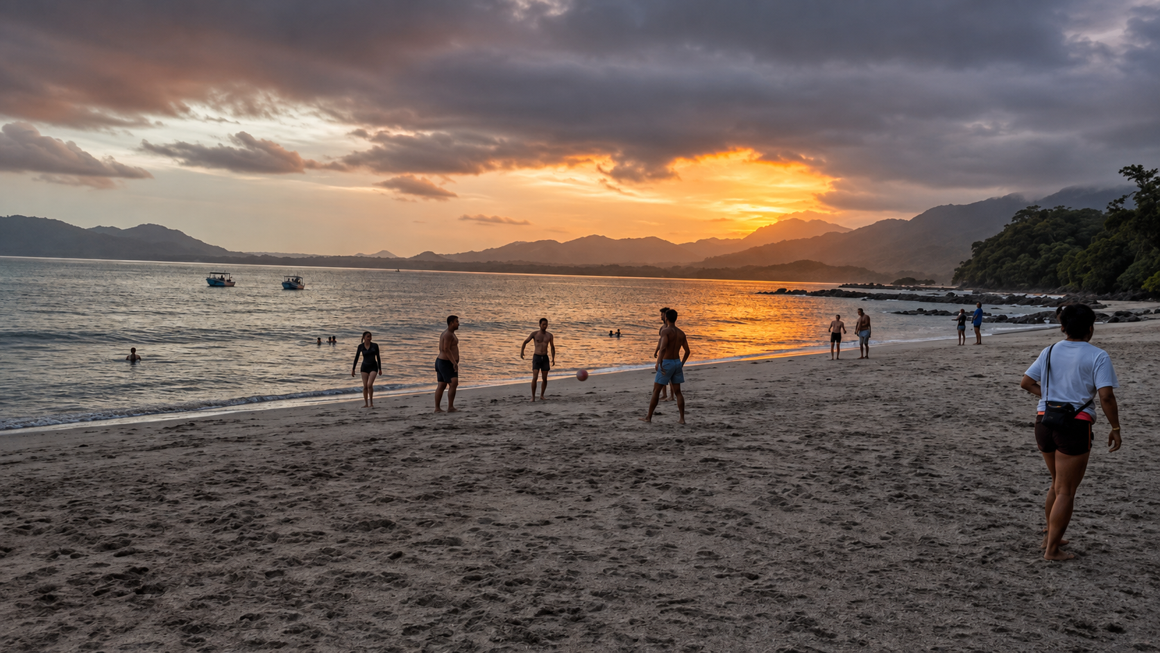 Pacific sunset before the bioluminescence experience in Costa Rica
